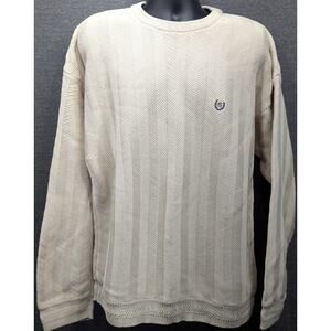 CHAPS RALPH LAUREN Vintage Sweater - Cream, Pullover, Cotton, Herringbone, XXL